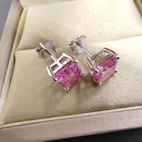 Total 2ct 6MM Asscher Moissanite Stud Earrings for Women Eternal Gift S925 Silver Laboratory Diamond Jewelry3