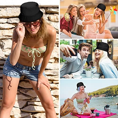 Sibba Bucket Hat Summer Fisherman Sunshade Caps Unisex Packable Hats for Women Men Holidays Hiking Camping Shopping 56-58cm Plain Colors
