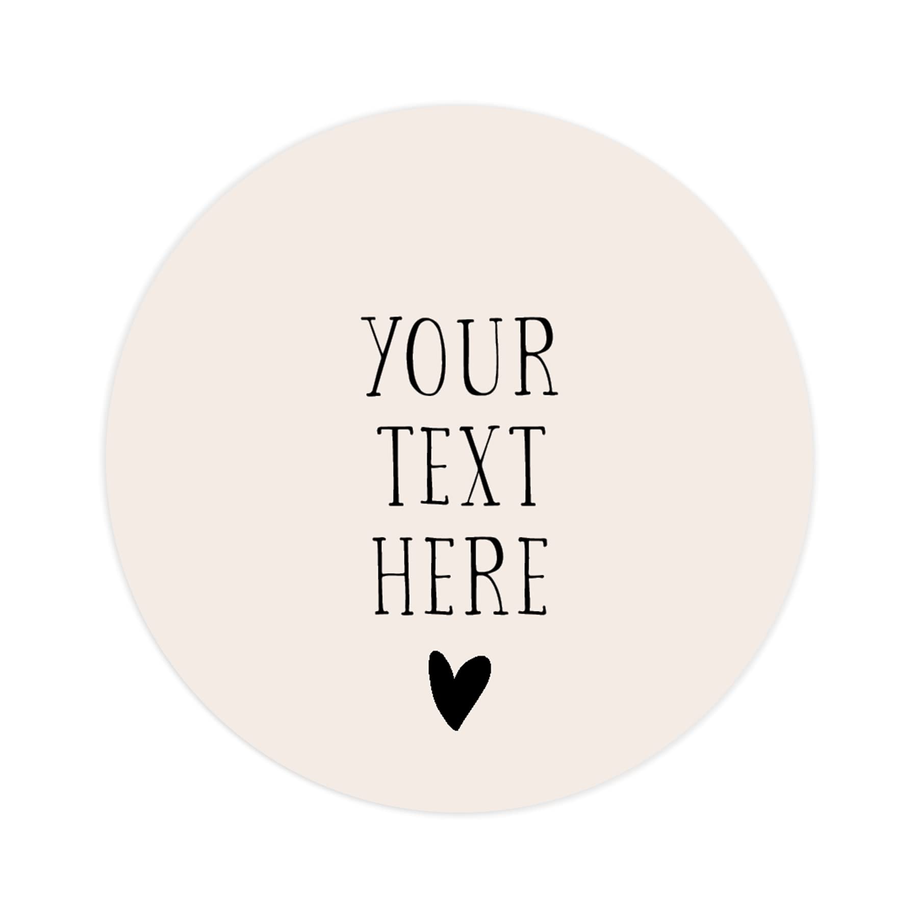 Personalised Your Text here Stickers for Wedding Stationery | Custom Named Favour/Favor Printed Round Sticker Colours Pink Purple Black red Green Navy Light Blue Cream (Champagne)