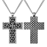 Aroncent Collar de cruz con compartimento secreto para hombre: 3D gótico punk Thanos Infinity colgante en forma de cruz con cadena de 60 cm de calamar juego cosplay accesorios bisutería para fans