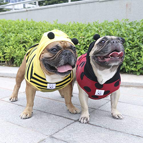Ichoue Daily Wear Bee Hoodies, Cute Dog Christmas Costumes, Dog Outfits For Medium, Sleeveless Sweatershirts Dog Clothes For French English Bulldog Pug Pitbull Terrier - Black And Yellow/Large #TOP6