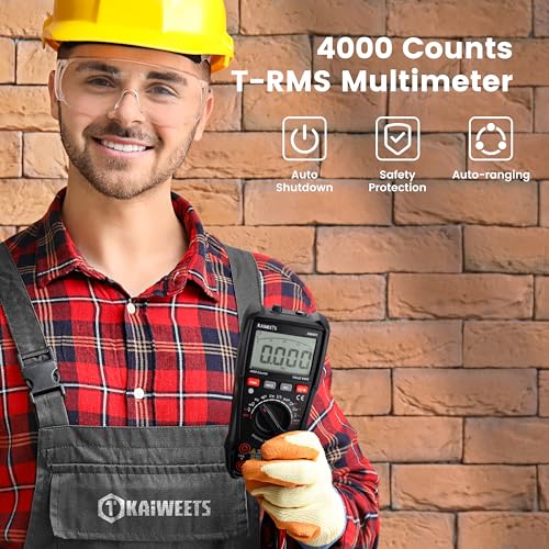 Image of KAIWEETS KM401 Digital Multimeter and Analyzers TRMS 4000 Counts, Accurate Voltmeter with Auto-Ranging Measures DC /AC Voltage & Current, Frequency, Resistance, Continuity, Phase, NCV for Automotive