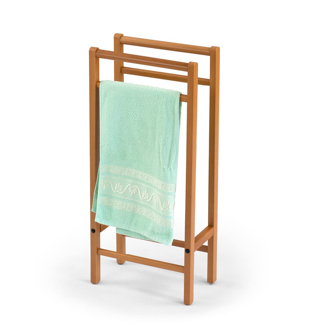 Arredamenti Italia Porte-Serviettes ou Pantalon de Sauce, Bois - Double Support - Finition Cerise, « AR-It Le cœur du Bois »