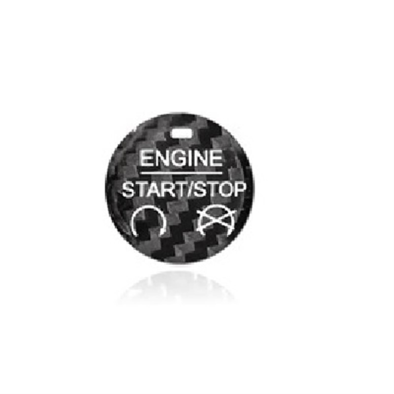 Engine Start Stop Button Accessories Carbon Fiber Sticker for Mustang 2015 2016 2017 2018 2019 Automotive Parts(Black)