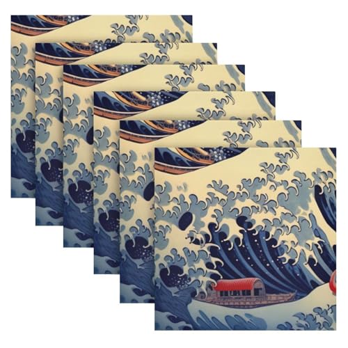 Servilletas de Tela Sea Wave Set x6 miniatura 6
