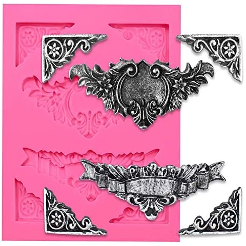 Musykrafties 6 Cavity Baroque Style Curlicues Scroll Lace Fondant Silicone Mould for Sugarcraft, Cake Border Decoration, Cupcake Topper, Jewelry, Polymer Clay, Crafting Projects Cover