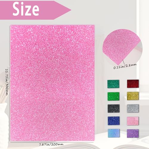 Image of Glitter Acrylic Sheets, Pink, 12x8, 1 /8 in Thick, 2 Pack | 3mm Cast Sparkly Sheets, For Laser Cutting, Engraving, Invitation Blanks, Signs & Festival Decorations