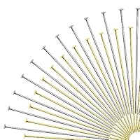 TOAOB 50mm 200 Stück Nietstifte Kettelstifte Prismenstifte Gold Silber Edelstahl für DIY Schmuckherstellung