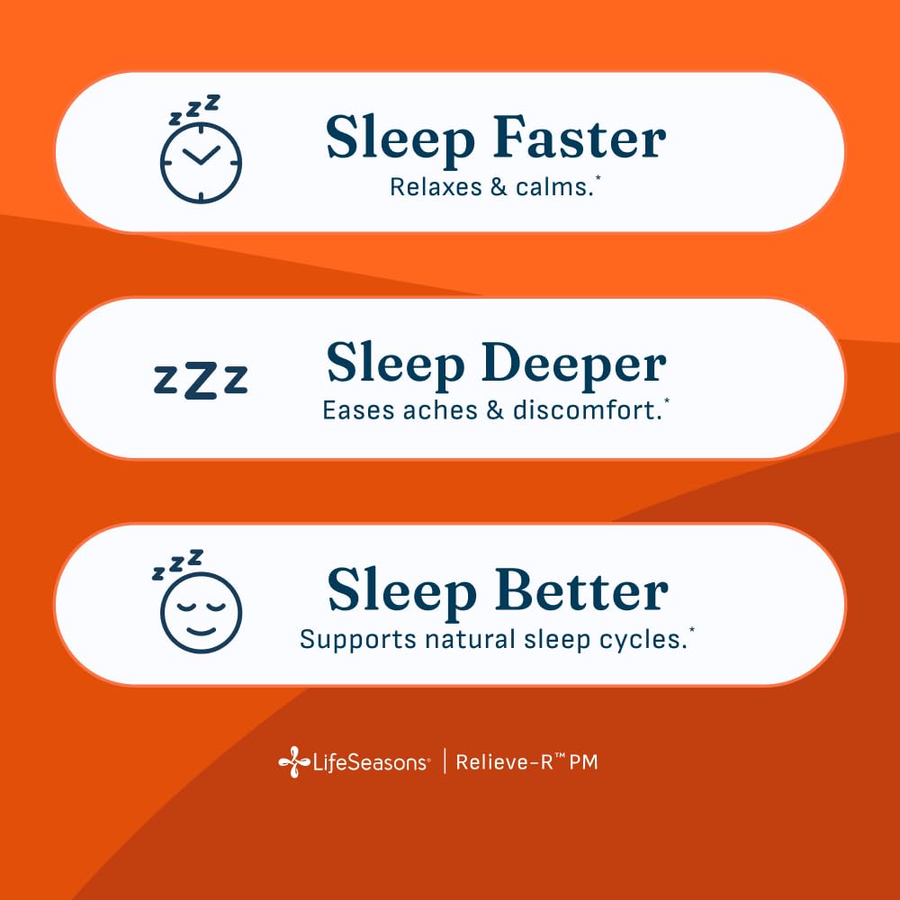 LifeSeasons Relieve-R PM - Eases Nighttime Aches & Discomfort - Relaxes Muscles - Calms The Nervous System - Supports Natural Sleep Cycles & Non Habit Forming - 46 Capsules — Amazon image 2