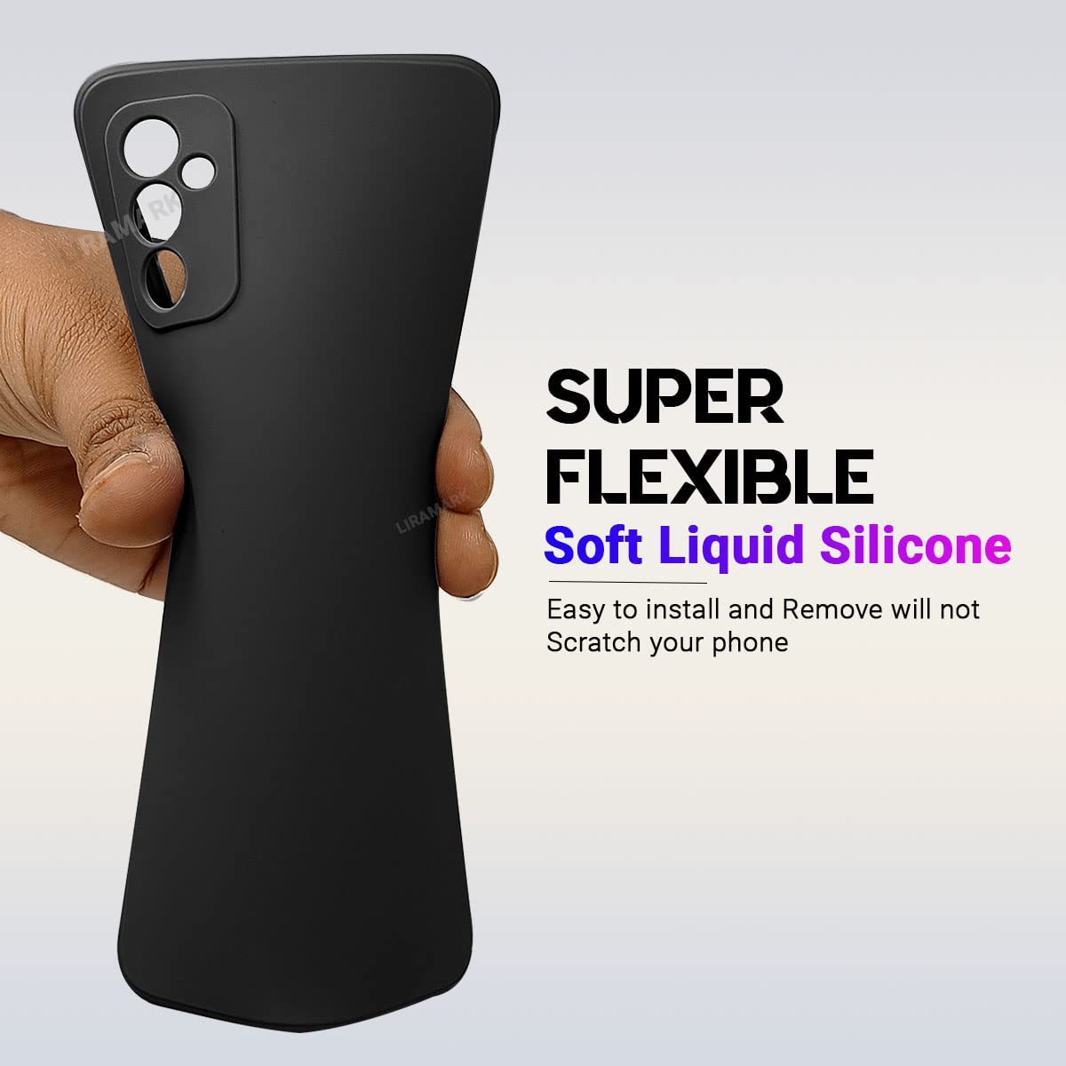 LIRAMARK Silicone Soft Back Cover Case for Samsung Galaxy M52 5G (Silicone Black) — Amazon image 4