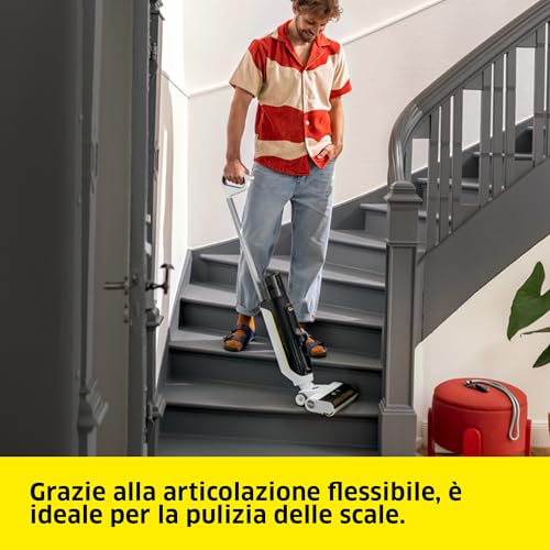 Kärcher Lavapavimenti FCV 3, aspirapolvere senza filo con 3 modalità di pulizia: aspira, lava e asciuga, durata della batteria: circa 30 minuti, superficie per carica della batteria: circa 130 m² - 5