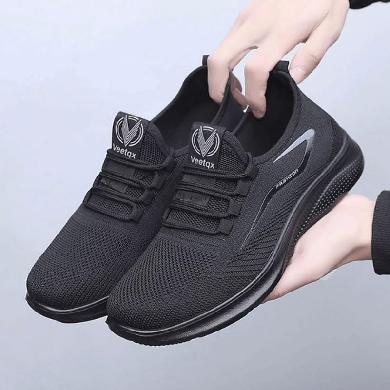 Men's Casual Dress Sneakers Lace-Up Shoes Knit Lightweight Mesh Walking Shoes for Men Work Lightweight Soft Sole2