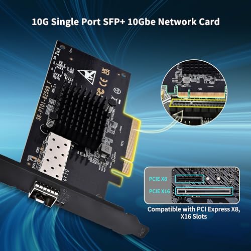 10Gb SFP PCI-e Network Card, Intel 82599(X520-DA1) Controller, GIGAPLUS 10Gbps Ethernet Adapter, 10Gbe SFP Port, 10G NIC Card, Support Windows/Windows Server/VMware - Thumbnail 4