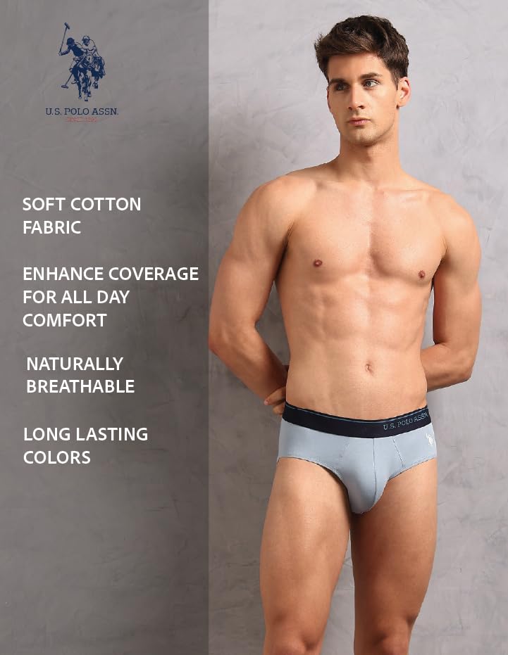 Image of U.S. Polo ASSN. Men's OEB18 Cotton Stretch Breathable Underwear Briefs - Pack of 2
