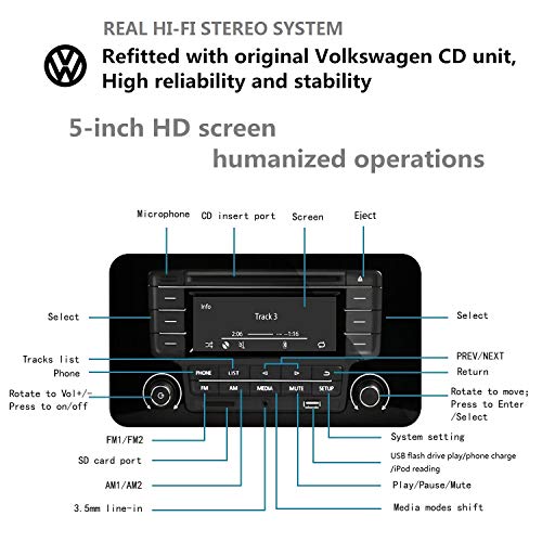 KEiiD CD Player with 4-Way 4x20W Amplifier 4.0 Output (No Speakers Inside) ,Built-in Bluetooth Receiver USB SD MP3 3.5mm AUX Line-in Remote Control LCD Display, RCA and 3.5mm Headphone Jack Output