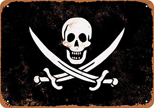 Lotusworld Plaque en métal pour intérieur/extérieur Motif crâne et sabres 20,3 x 30,5 cm Cover