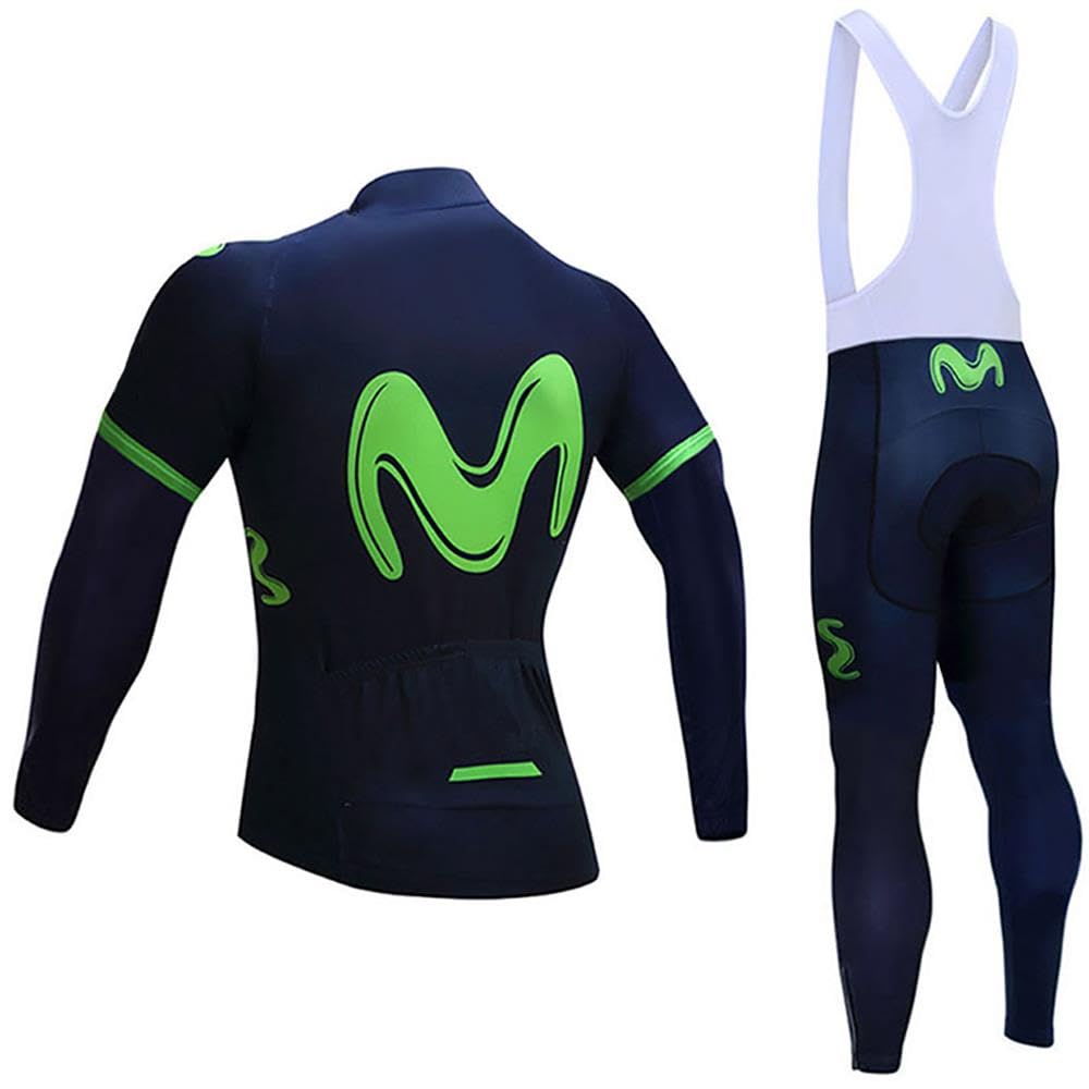 Moxilyn Conjunto Jersey De Ciclismo,Polar Térmico De Invierno Manga Larga,Ropa De Ciclismo,Top De Manga Larga y Pantalones Largos De Johns,Set De Ciclismo Caliente,Cálido ya prueba de viento