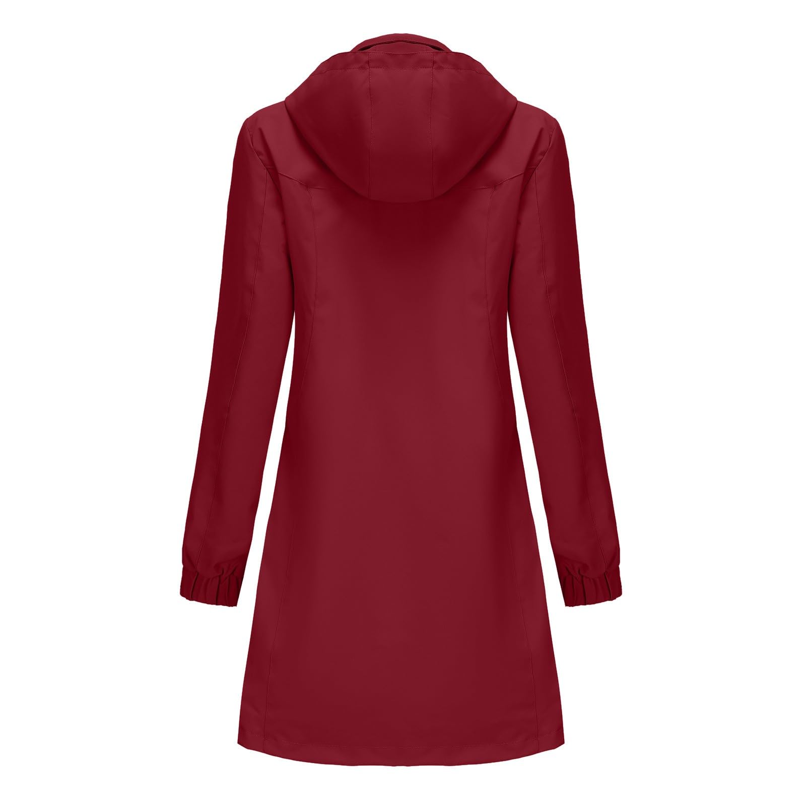 Genérico Cortavientos Impermeable Mujer-Abrigo Fino De Manga Larga De Color Liso Con Capucha Desmontable Para Mujer