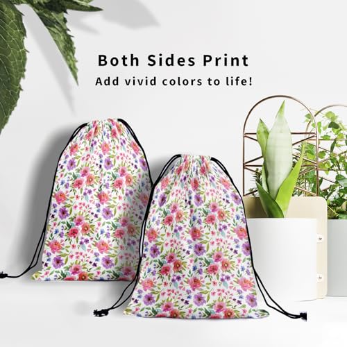 Image of Nerxy Spring Grip Bag - Summer Gymnastics Grip Bag Colorful Floral Gymnasts Gym Bag Drawstring Gift Bag Gym Storage Pouch for Sports Party Favors