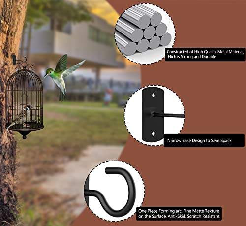 Aszune Plant Hook 6Inch,Plant Hanger Shepherds Plant Bracket For Wall Hanging Wind Chimes Lanterns,Bird Feeder,Flower Basket,Home Decor Indoor & Outdoor 2 Pack Black #TOP2