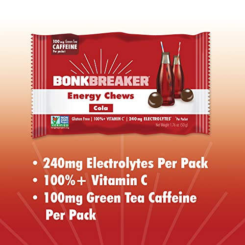 Bonk Breaker Energy Chews, Dairy-Free, Gluten-Free Ingredients To Provide Quick Energy And Focus, 1 Box Of 10 Packets, Cola #TOP1