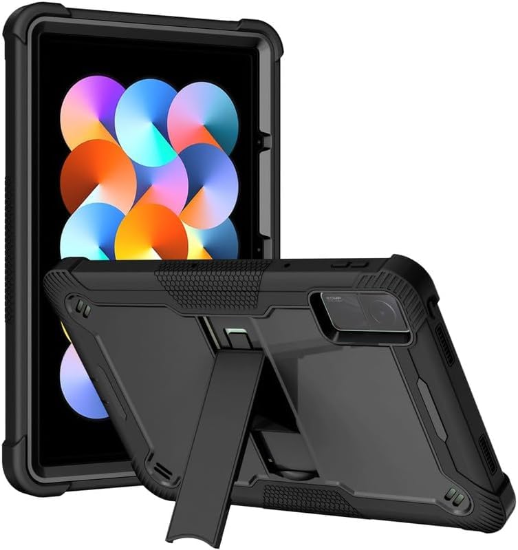 HITFIT Rugged Shockproof Heavy Duty Back Case Cover Compatible with Redmi Pad SE 11 inch Cover Case, Black-image-30