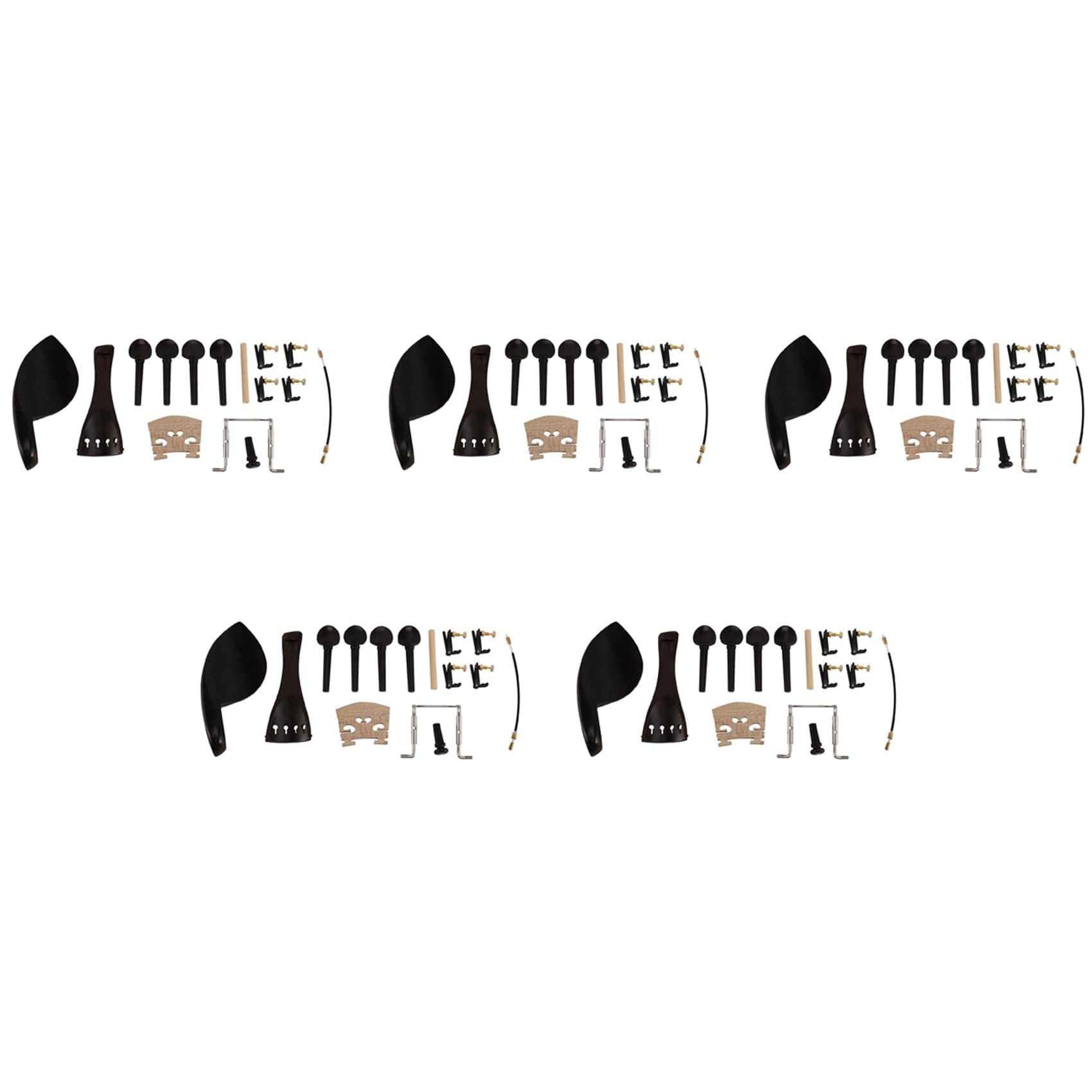 5X 4/4 Pieces de Violon En Cordier Chevilles Mentonniere Ensemble de Pont En Erable