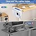 LUKETURE Desk Side Storage, Steel Side Desk Organizer, No Drill Laptop Holder, Clamp on Laptop Mount with Pen Holder, Table Hanging Storage for Home Office, Fits Flat Edge Tables 0.3