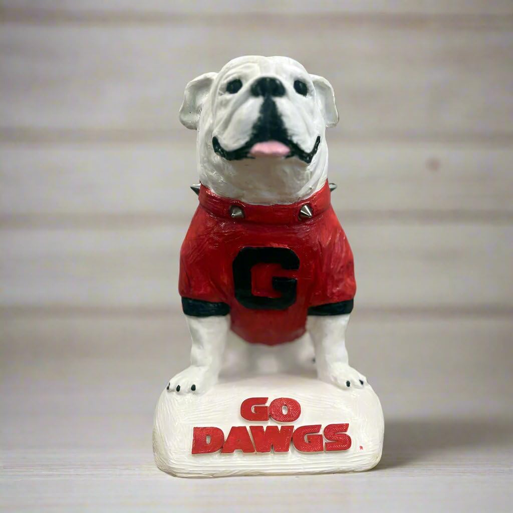 College Bronze Georgia Bulldogs UGA Mascot Table Top Stone Figurine