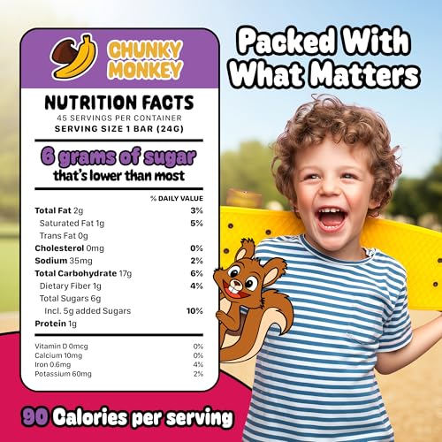 Image of Snakkidz Organic Granola Bars, Chunky Monkey, Seed oil free, 45 Bars