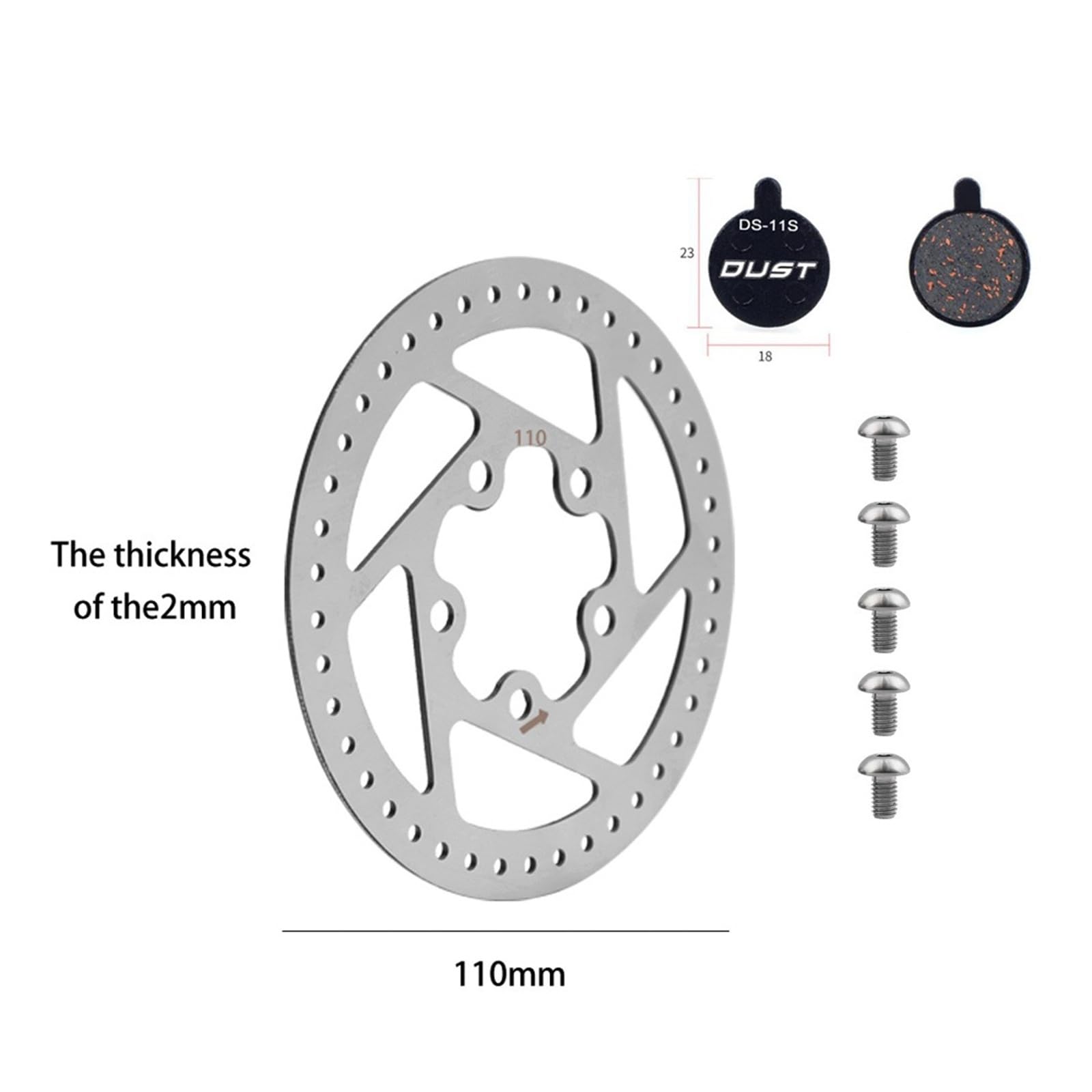 Nuovo Disco Freno da 110 mm e 120 mm for pastiglie Freno di Ricambio for Scooter Elettrico M365 1S PRO MI3(120MM Silver)
