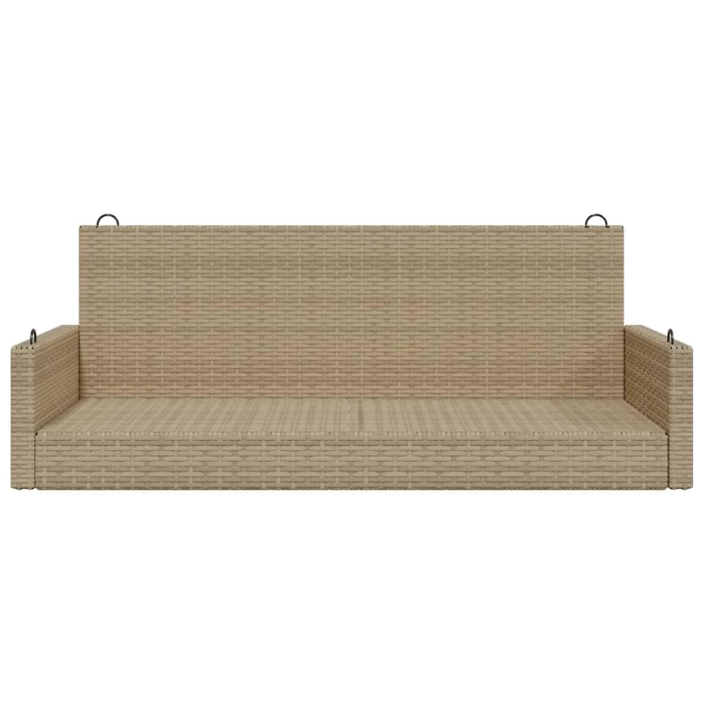 Banco Columpio de ratán sintético Beige 119x56x48 cm, Columpio Jardin Exterior, Balancin Jardin Exterior, Muebles Jardin Exterior, Balancin Balcon - 365628