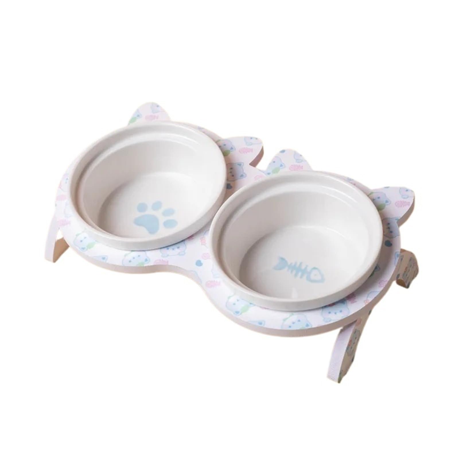 Compatibile con il set di ciotole doppie in ceramica antiscivolo con supporto for cani e gatti(Blue)