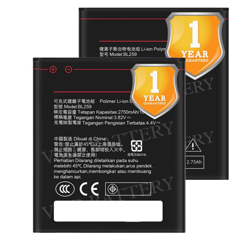 Image of Original BL259 Battery Compatible for Lenovo Vibe K5 (A6020a40, A6020a41, A6020l36, A6020l37) | Lenovo Vibe K5 Plus (A6020a46) | Lenovo Lemon 3 - (2750mAh) - 1 Year Warranty