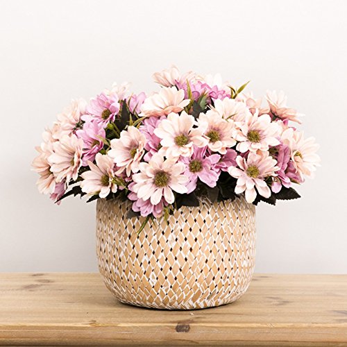 Flor artificial de braguilha, flores falsas, 5 ramos, 10 cabeças, pintura a óleo vintage, estilo mar