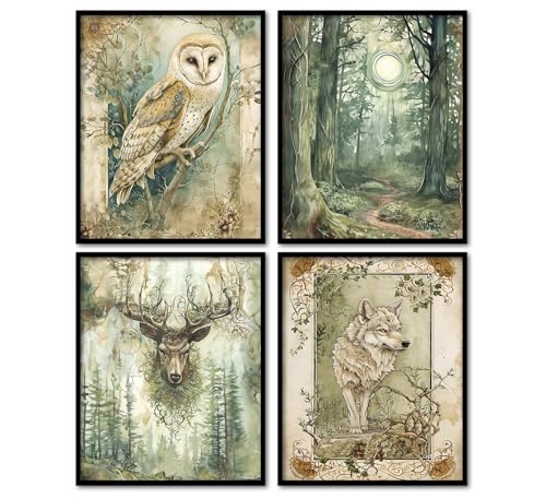 KDHTY Vintage Whimsigoth Forest Cottage Core Wall Decor,Vintage Fantasy Forest