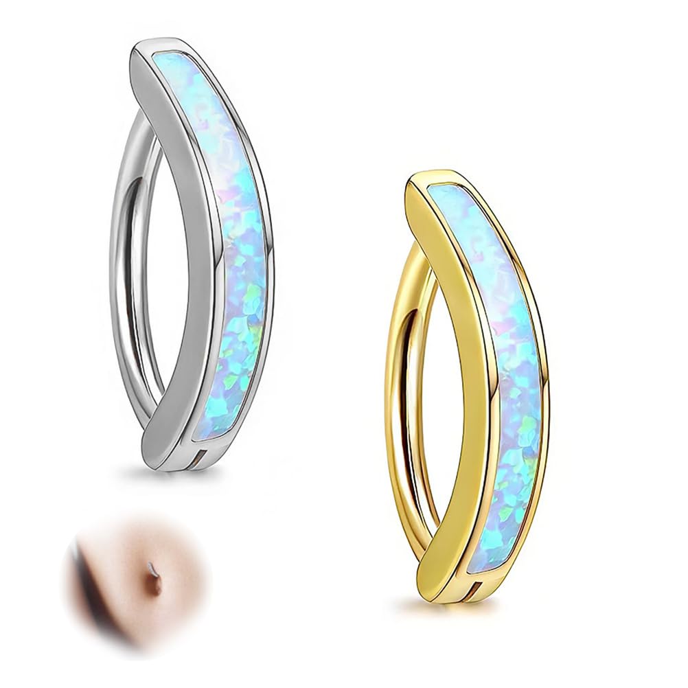 LJFEA LJFEA Piercing Anillo Ombligo Piercing Ombligo Acero Quirúrgico Plata Oro Piercing Anillo Ombligo