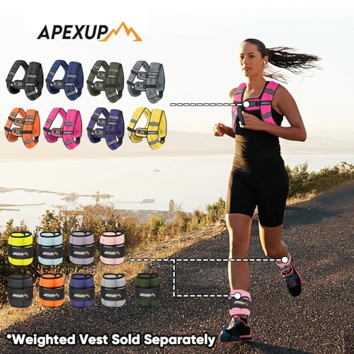 APEXUP 10lbs/Pair Adjustable Ankle Weights for Women and Men, Modularized Leg Weight Straps for Yoga, Walking, Running, Aerobics, Gym, Physical Therapy (Black) by APEXUP - Image 9