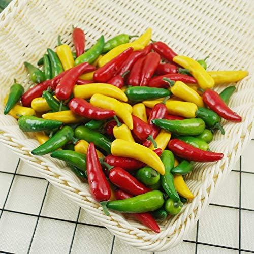 60pcs Simulation Artificial Lifelike Small Chili Fake Vegetable Red Yellow Green Pepper for Home Kitchen Decoration (Multi Color) - Image 7