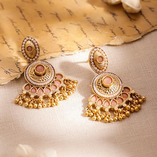 Image of Rubans Chandelier Earrings Traditional Festive Jewellery Gift for Women & Girls