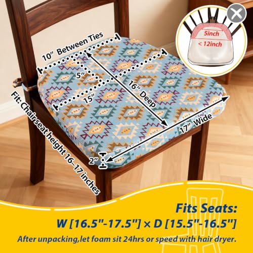 Image of AAAAAcessories Chair Cushions for Dining Chairs, 17 x 16 x 2 in, Set of 6
