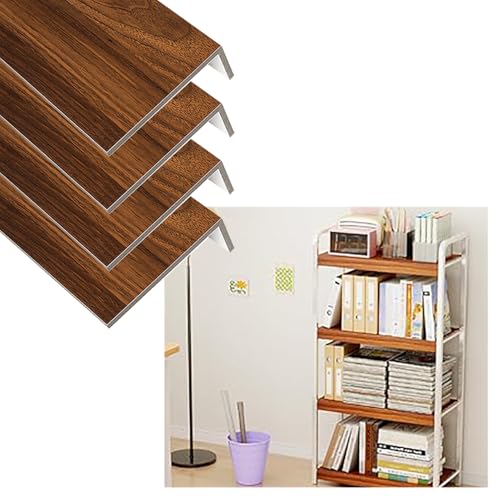Cubiertas para Estantes Paquete de 4 Fundas con Veta de Madera para Estantes de Alambre, Fundas para Estantes de Armario para Almacenamiento, Fundas para Estantes de Despensa(22x12x3in/56x31x8cm)