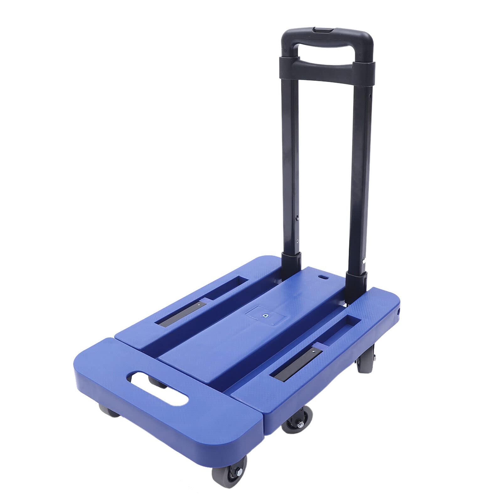 Folding Hand Truck 220Lb Heavy Duty Luggage Cart 360° Rotating Utility Cart Retractable Moving Dolly with 4 Wheels