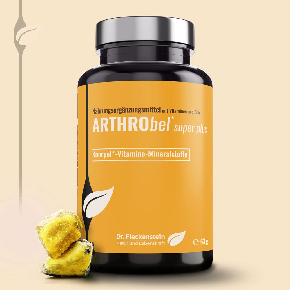 Dr.Fleckenstein Arthrobel super plus, Chondroitin & Glucosamin Kapseln plus L-Cystin (Cystein), Nahrungsergänzungsmittel mit den Vitaminen C und D3, Zink und Biotin.