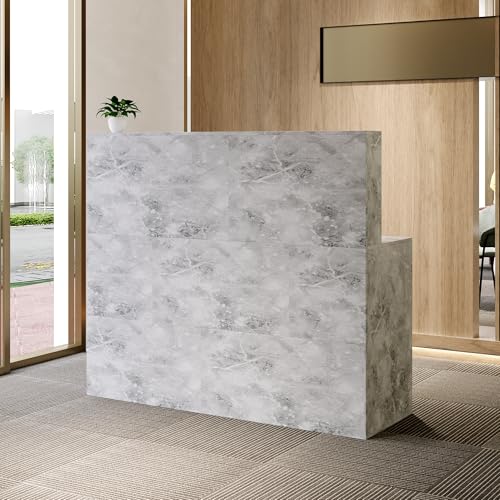 AIEGLE L-Shaped Marble Grey Desk