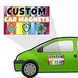 RoPox 2 Pack Custom Car Magnet Sign, Custom Magnetic Bumper Sticker Customizable Magnet, Choose Your Text and Image, Customizable for Businesses, Advertising, Personal Use, Gifts, Multiple Size