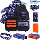 Kids Tactical Vest Kit for Nerf Gun N-Strike Elite Series, Vest for Nerf Series with Refill Darts, Dart Pouch, Reload Clip, Tactical Mask, Wrist Band and Protective Glasses for 5-14 Year Boys Girls