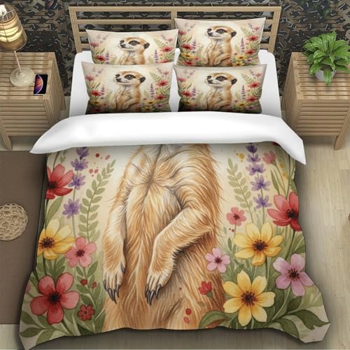 Housse de couette suricate 3D en microfibre durable de qualité supérieure - 5