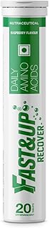 Fast&Up Recover - Essential Amino Acids (20 Effervescent Tablets - Raspberry Flavour) - Post Workout Supplement for Muscle Recovery