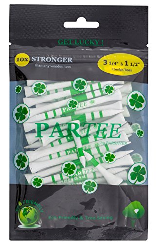 Partee Golf Tees - Performance with a Smile - All Natural Bio-Degradable Golf Tees - by Parsaver - Top Golf Accessories Must Have